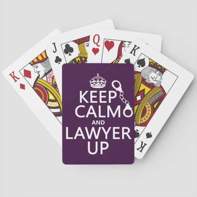 Keep Calm and Lawyer Up (any colour) Playing Cards (Back)