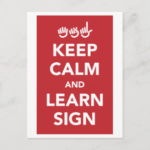 Keep calm and learn sign. postcard. postcard