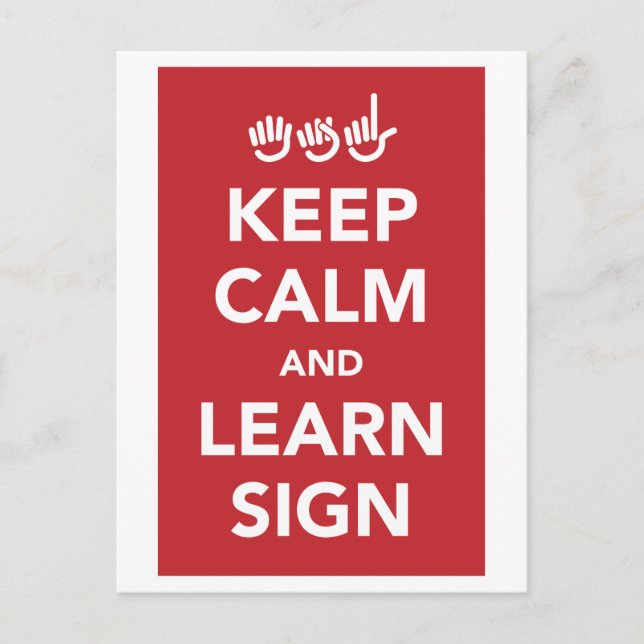 Keep calm and learn sign. postcard. postcard (Front)