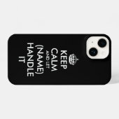 Keep calm and let (name) handle it funny iPhone case (Back Horizontal)