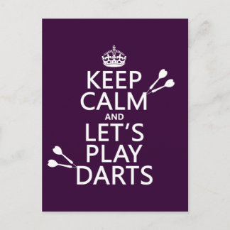Keep Calm and Let's Play Darts Postcard