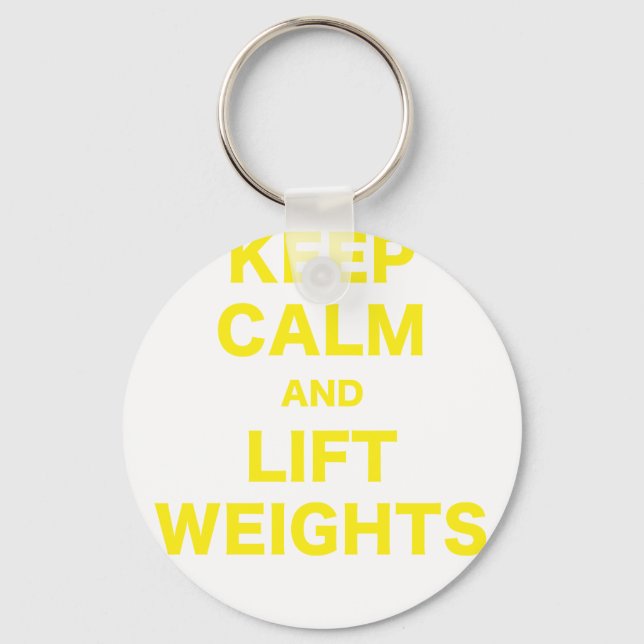 Keep Calm and Lift Weights Key Ring (Front)