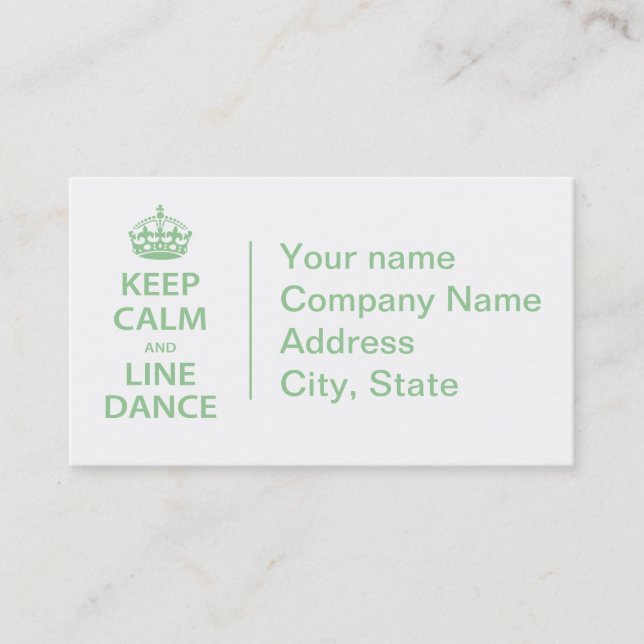 Keep Calm and Line Dance Business Card (Front)