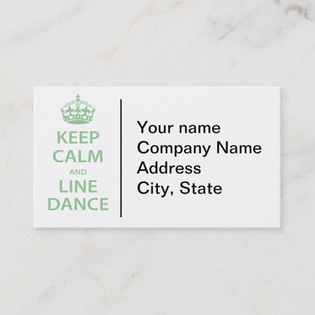 Keep Calm and Line Dance Business Card (Front)
