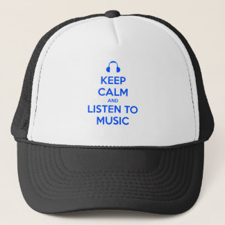 Keep Calm and Listen to Music Trucker Hat