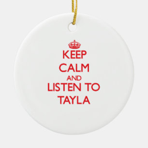 Keep Calm and listen to Tayla Ceramic Tree Decoration