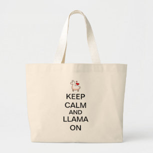Keep Calm and Llama On Jumbo Tote Bag