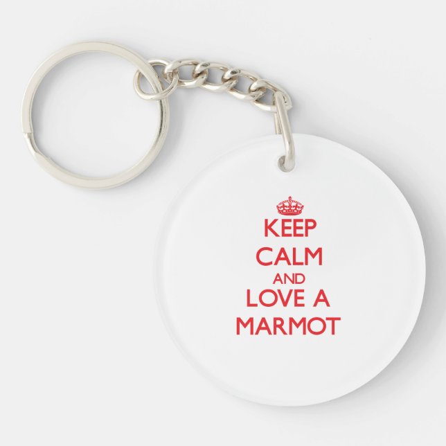 Keep calm and Love a Marmot Key Ring (Front)