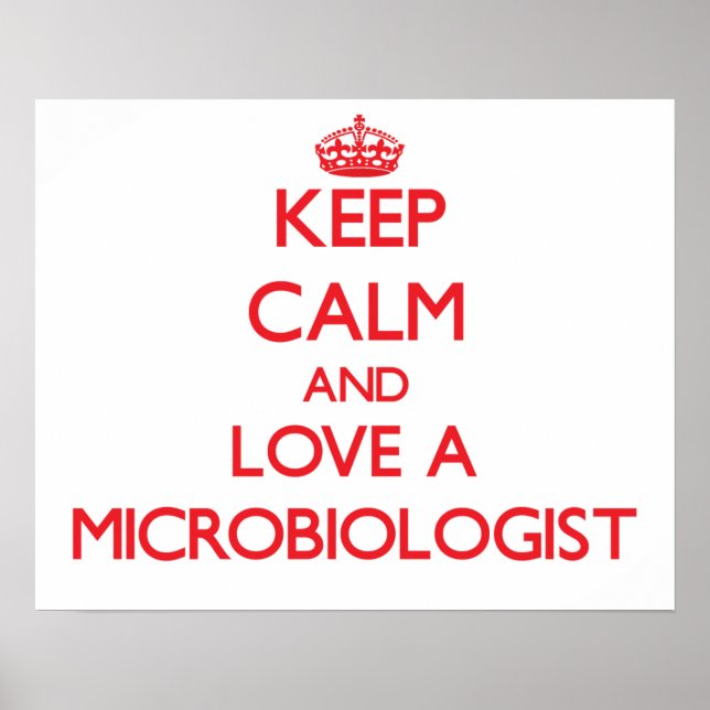 Keep Calm and Love a Microbiologist Poster (Front)