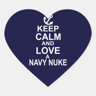 Keep Calm and Love a Navy Nuke Heart Sticker