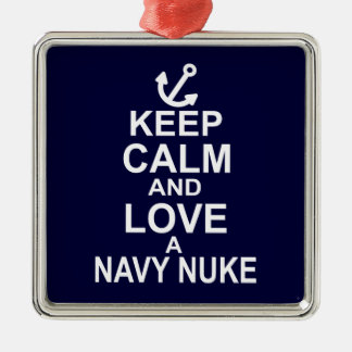 Keep Calm and Love a Navy Nuke Metal Tree Decoration