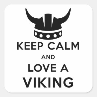 Keep Calm and Love a Viking sticker - square
