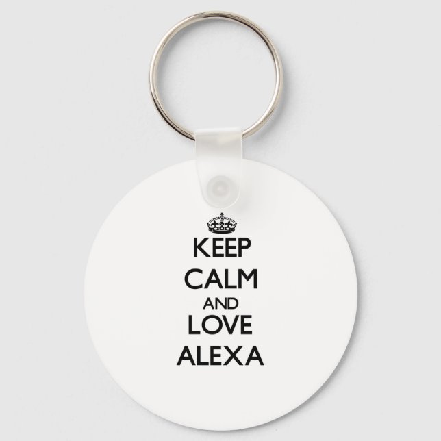 Keep Calm and Love Alexa Key Ring (Front)