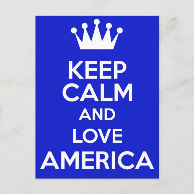 keep calm and love america postcard (Front)