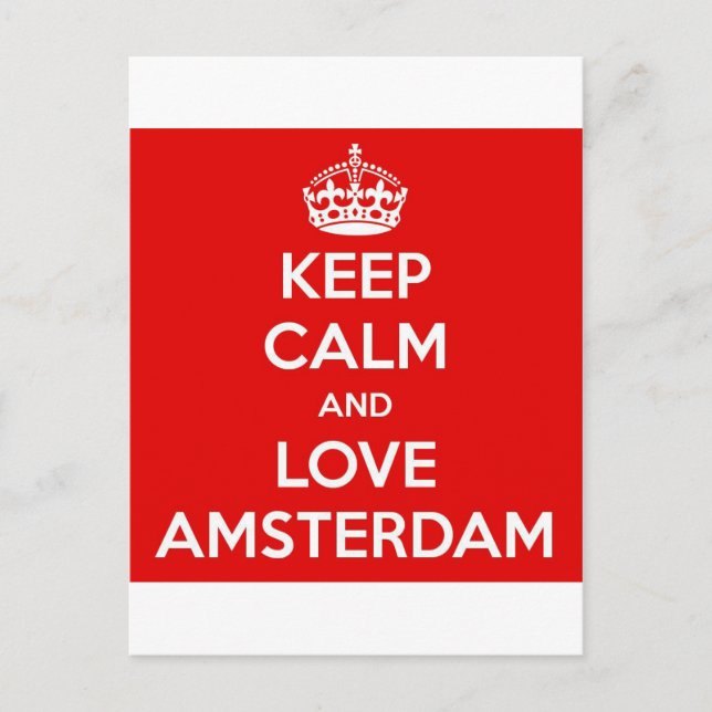 Keep Calm and Love Amsterdam Postcard (Front)