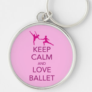 Keep Calm and Love Ballet Gift Print Key Ring