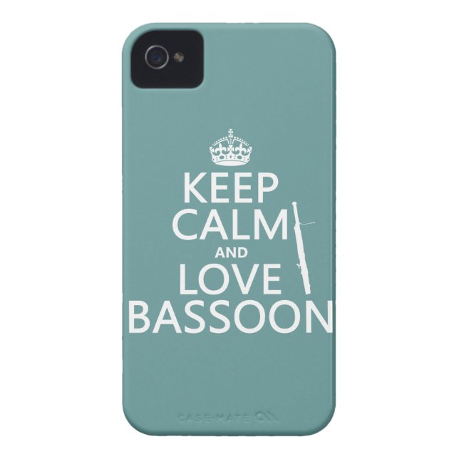 Keep Calm and Love Bassoon (any background colour) Case-Mate iPhone Case (Back)