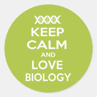 Keep Calm and Love Biology Classic Round Sticker