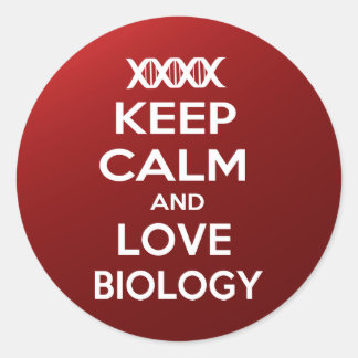 Keep Calm and Love Biology Classic Round Sticker