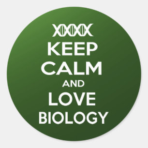 Keep Calm and Love Biology Classic Round Sticker