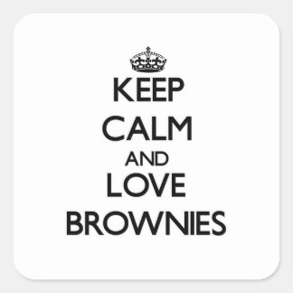 Keep calm and love Brownies Square Sticker