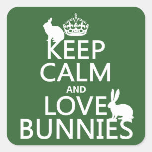Keep Calm and Love Bunnies - all colours Square Sticker