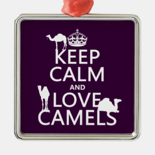 Keep Calm and Love Camels (all colours) Metal Tree Decoration