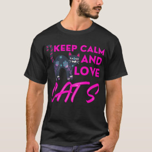 Keep Calm And Love Cats Christmas T-Shirt