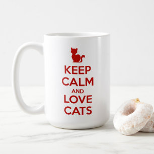 Keep Calm and Love Cats Coffee Mug