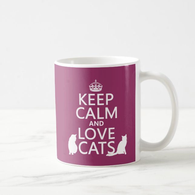 Keep Calm and Love Cats Coffee Mug (Right)