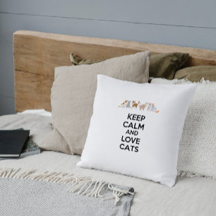 Keep Calm and Love Cats Cushion