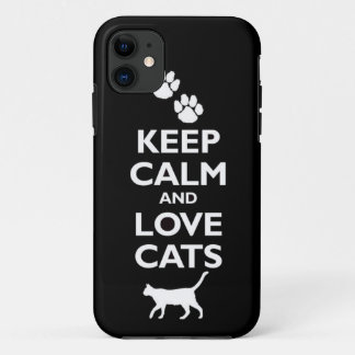 keep calm and love cats feline pet pets cat furry iPhone 11 case