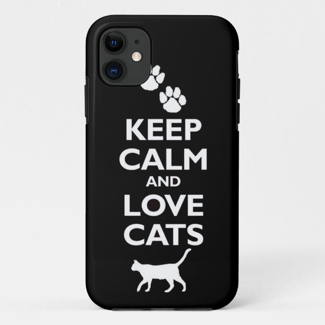keep calm and love cats feline pet pets cat furry Case-Mate iPhone case (Back)