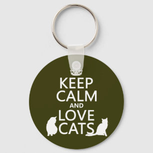 Keep Calm and Love Cats Key Ring