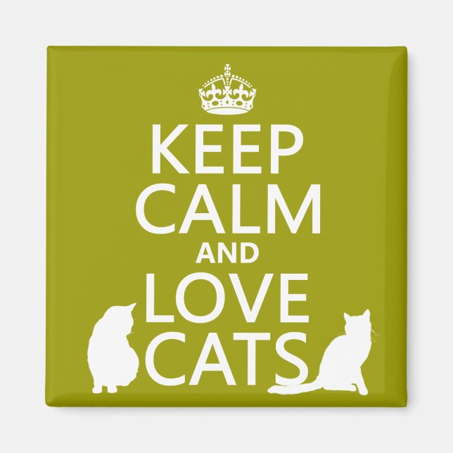 Keep Calm and Love Cats Magnet (Front)