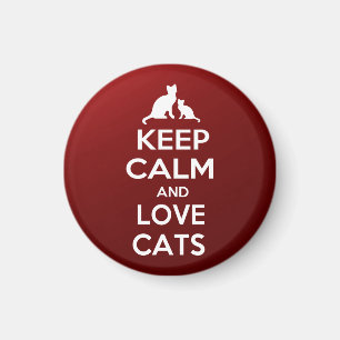 Keep Calm and Love Cats Magnet
