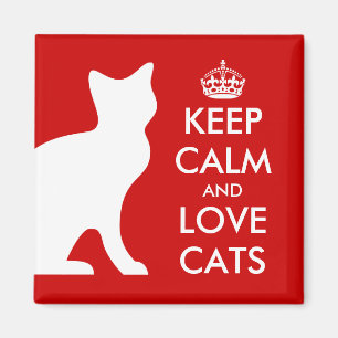 Keep calm and love cats magnet   Customisable