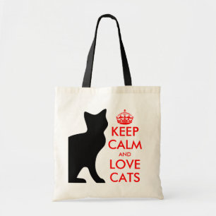 Keep calm and love cats tote bag