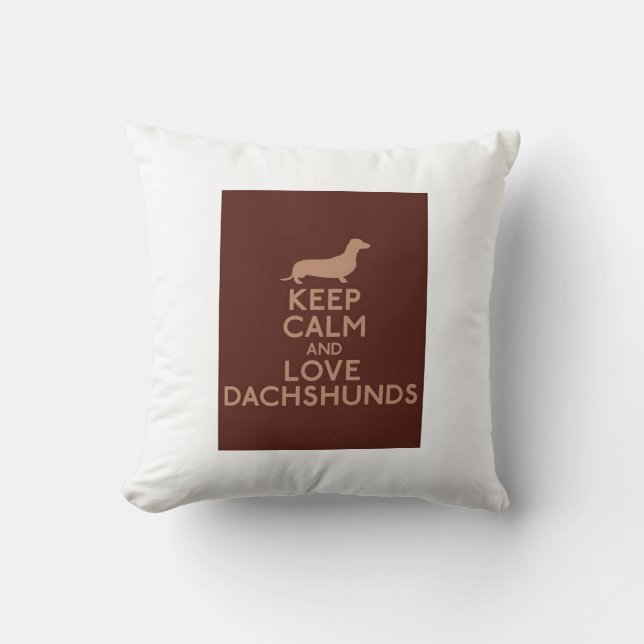 Keep Calm and Love Dachshunds Cushion (Front)