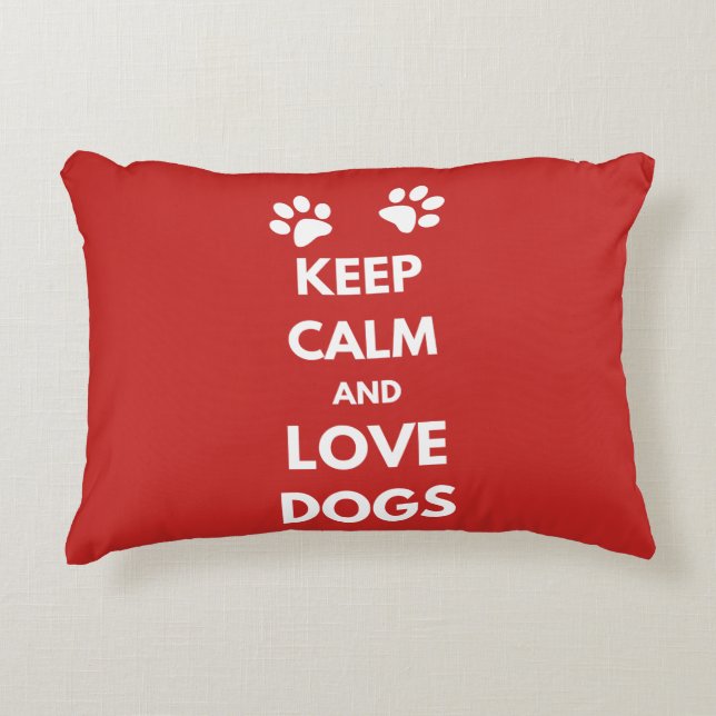 Keep calm and love dogs decorative cushion (Front)