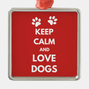 Keep calm and love dogs metal tree decoration