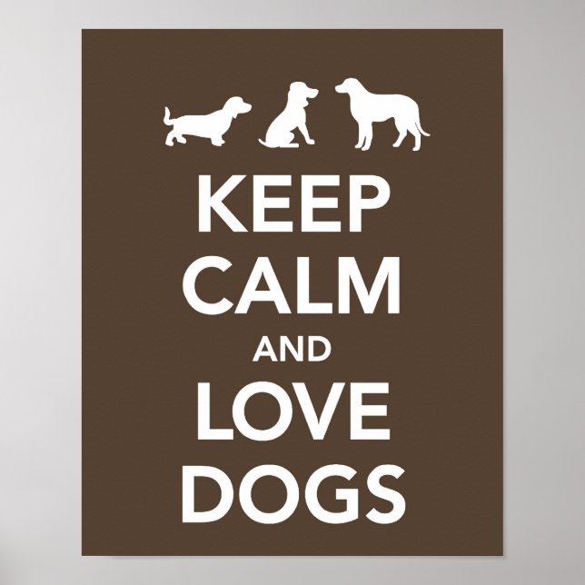 Keep Calm and Love Dogs Poster (Front)