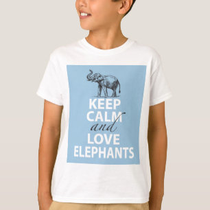Keep Calm and Love Elephants Gift Fun to Wear T-Shirt