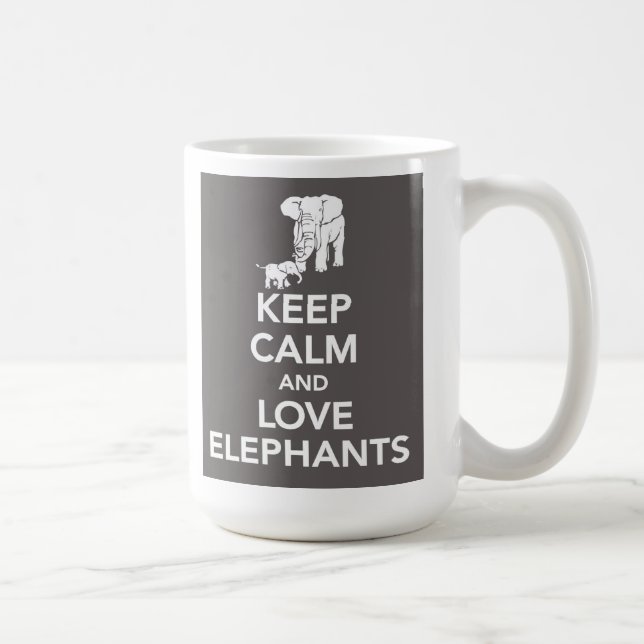 Keep Calm and Love elephants mug (Right)