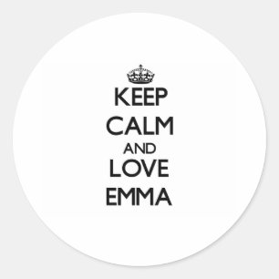 Keep Calm and Love Emma Classic Round Sticker