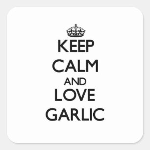 Keep calm and love Garlic Square Sticker