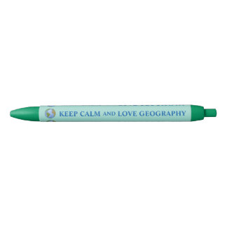 Keep Calm and Love Geography Customisable Black Ink Pen