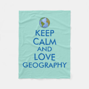 Keep Calm and Love Geography Customisable Fleece Blanket