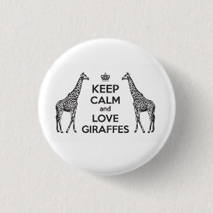 Keep Calm and Love Giraffes 3 Cm Round Badge