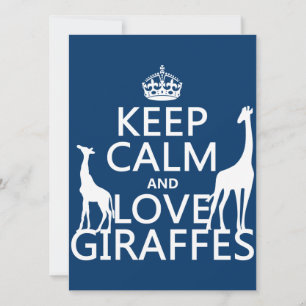 Keep Calm and Love Giraffes - all colours Invitation